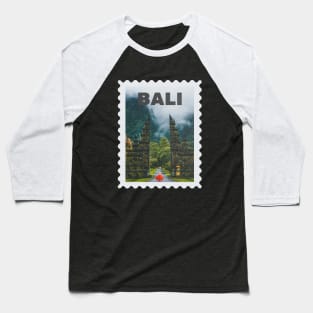 Bali Indonesia Postcard Stamp Design with Travel Photograph Baseball T-Shirt